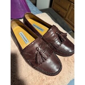Johnston & Murphy Mens Burgundy Leather Kiltie Tassel Loafers Dress Shoes 8.5W
